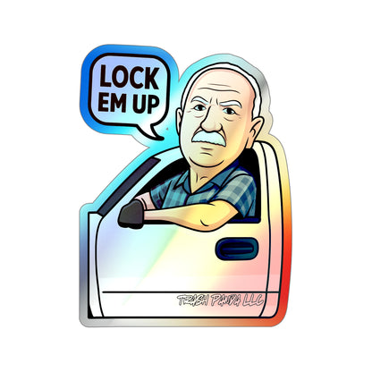 Lock Em Up Holographic Die-cut Stickers