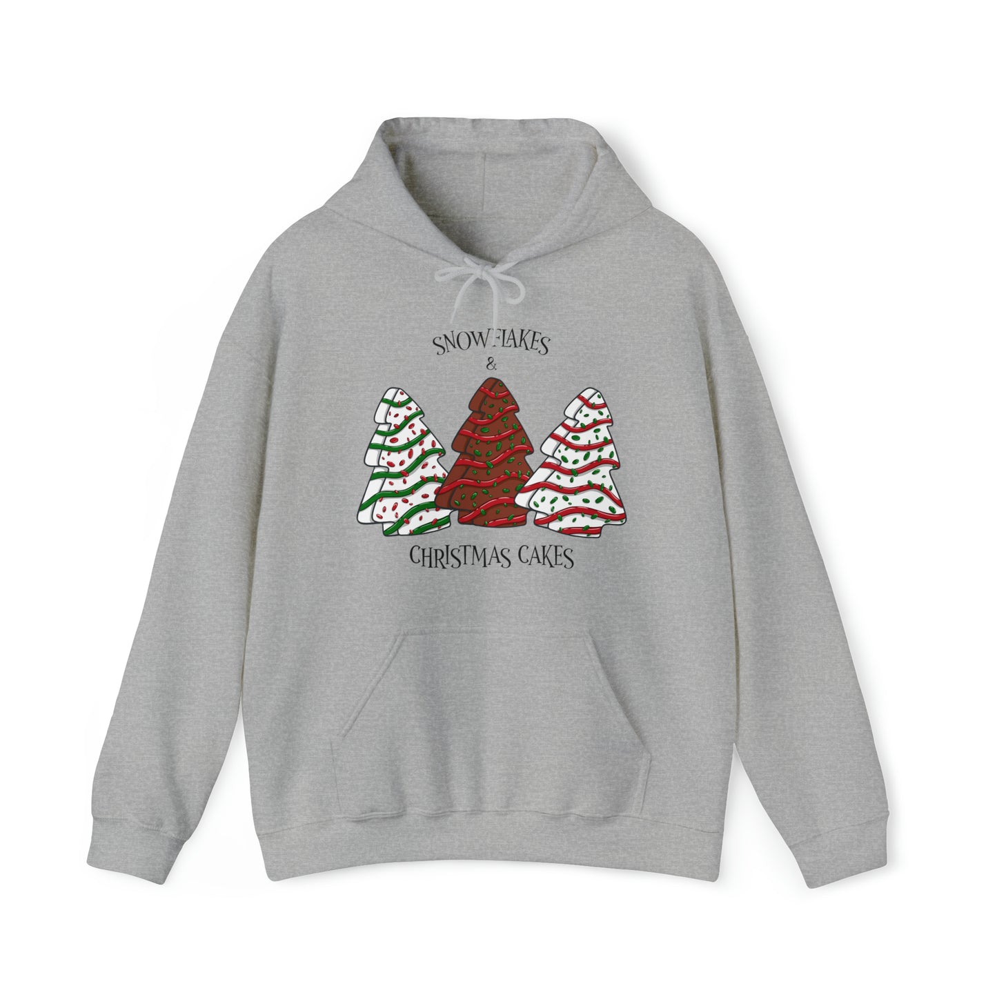 Snowflakes & Christmas Tree Cake Unisex Heavy Blend™ Hooded Sweatshirt