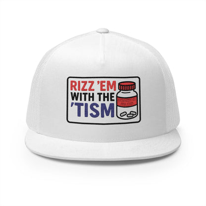 Rizz Em With The Tism (Tynl) 5 Panel Trucker Cap (Embroidery)