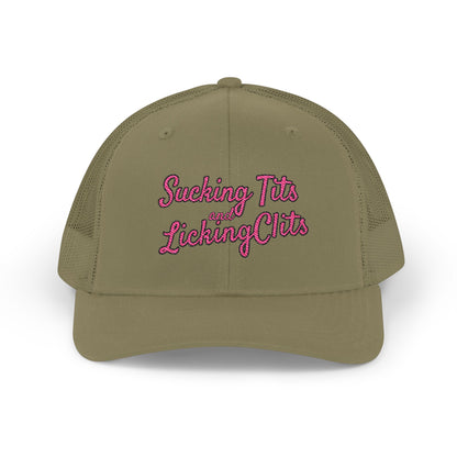 Sucking Ts and Licking Cs (Pink Thread) Richardson 112 Snapback Trucker Cap
