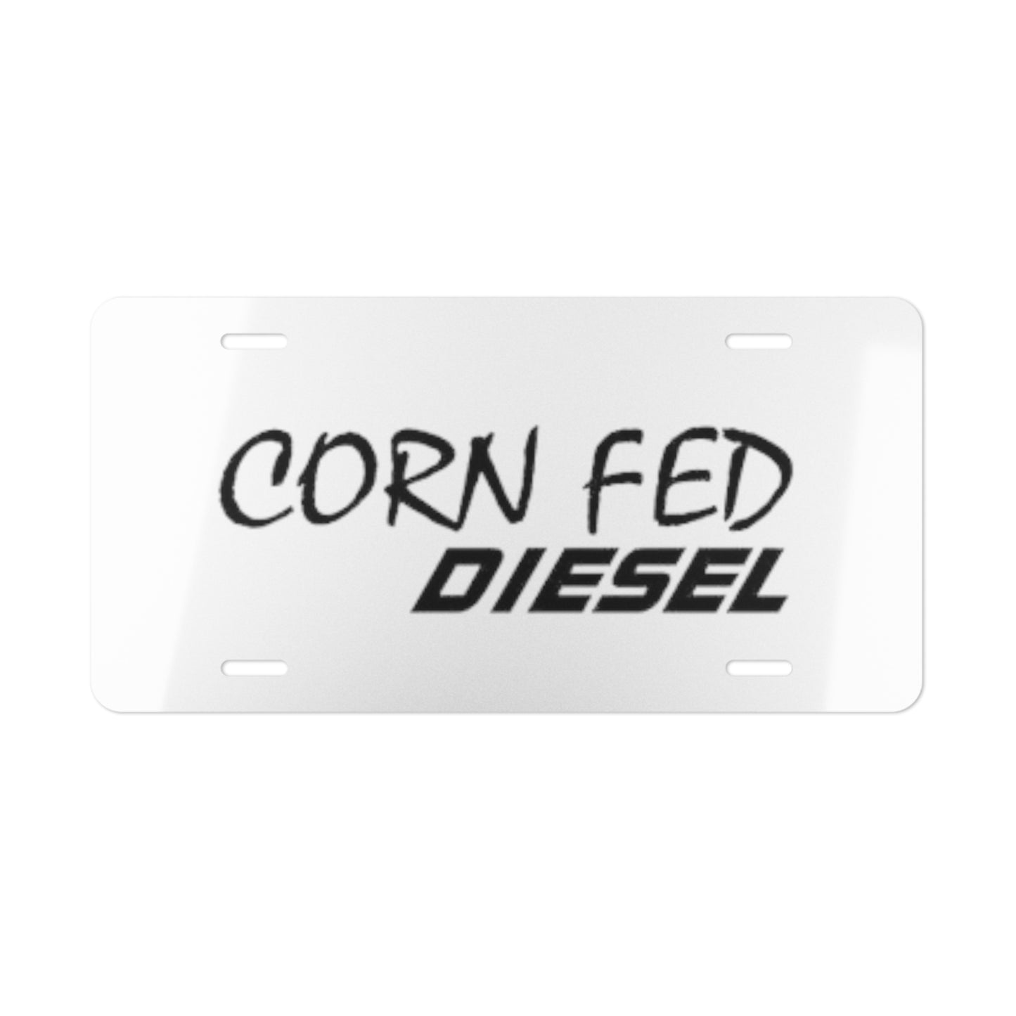 Corn Fed Diesel White Vanity Plate