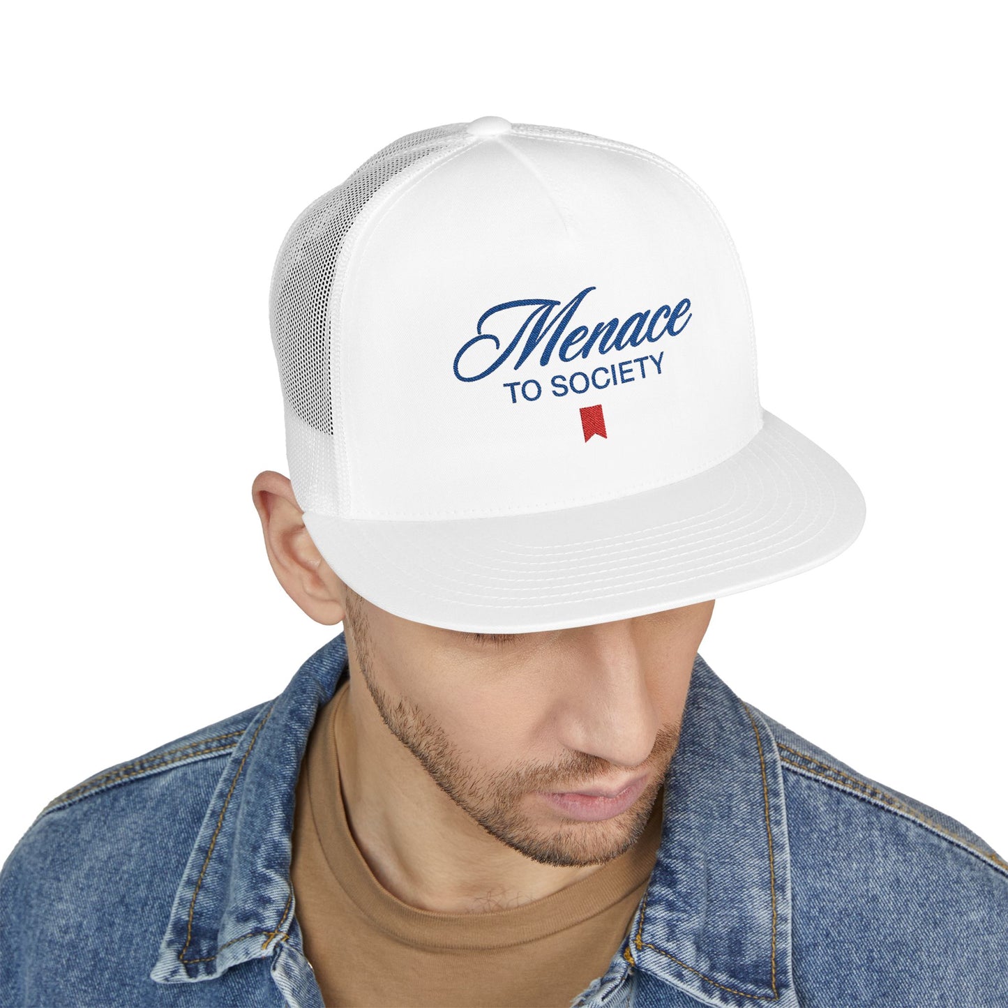 Menace To Society 5 Panel Trucker Cap (Embroidery)