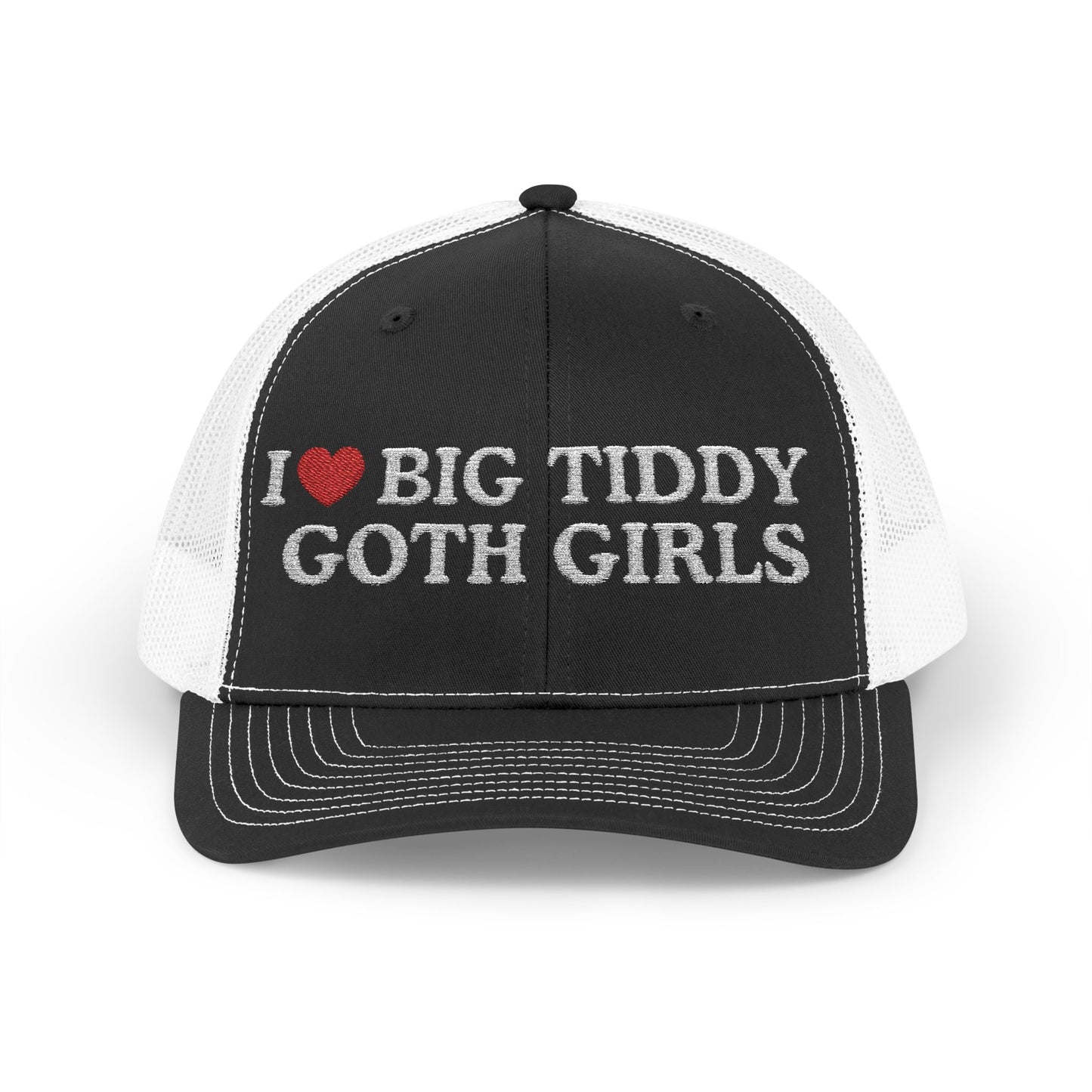 I Heart Big Tiddy Goth Girls Richardson 112 Snapback Trucker Cap