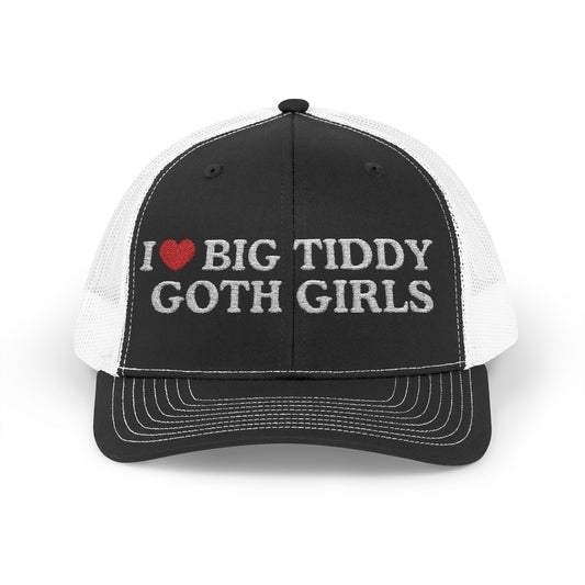 I Heart Big Tiddy Goth Girls Richardson 112 Snapback Trucker Cap