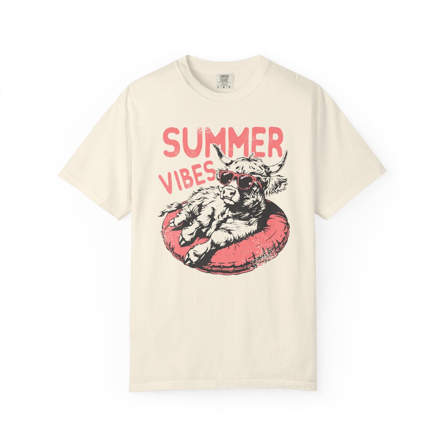 Summer Vibes Highland Cow Comfort Colors T-shirt