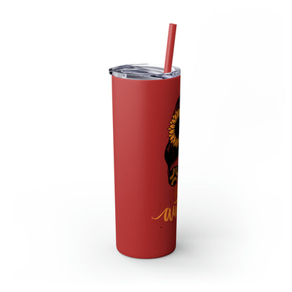 Hello Autumn Skinny Tumbler with Straw, 20oz