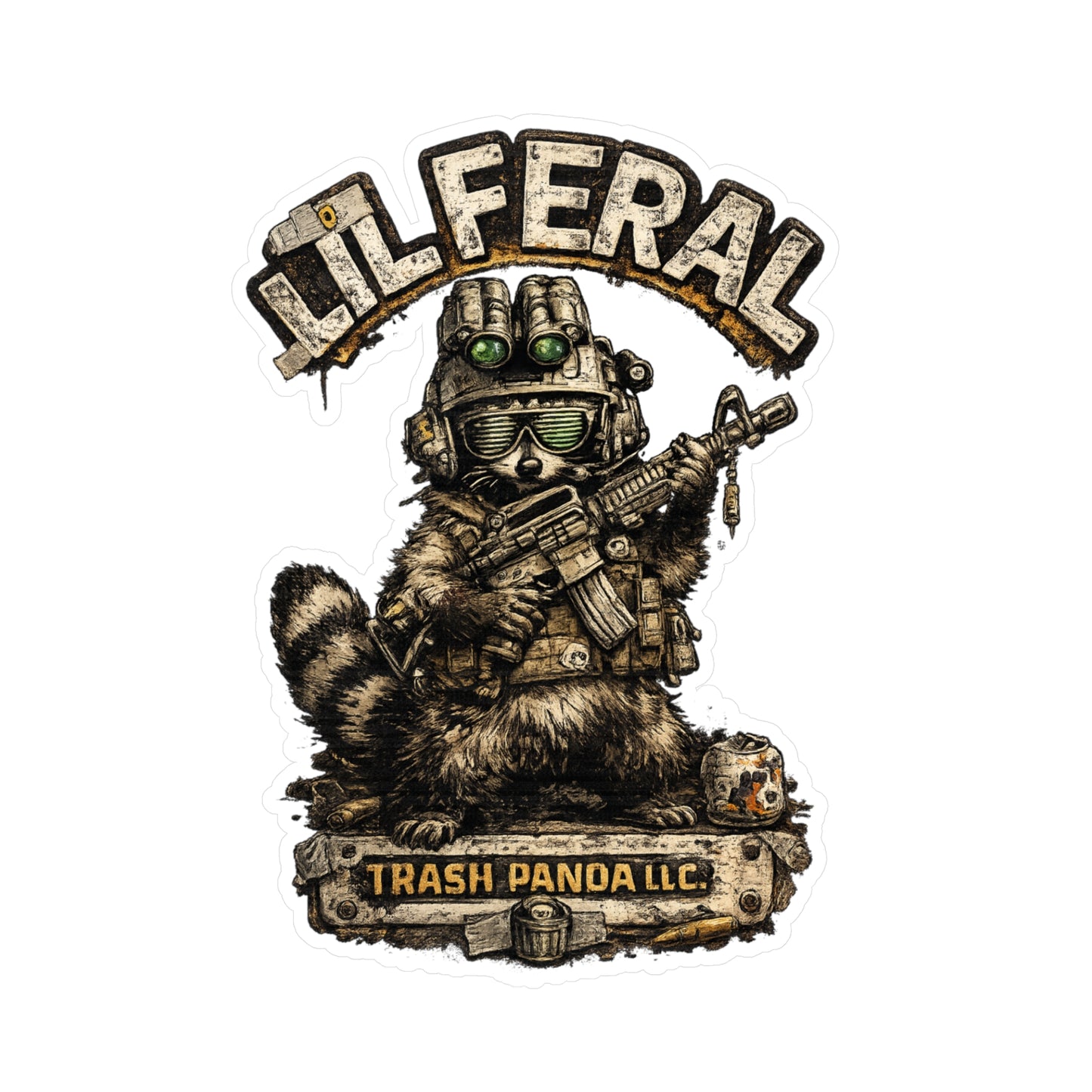 Lil Feral Raccoon Vinyl Decal