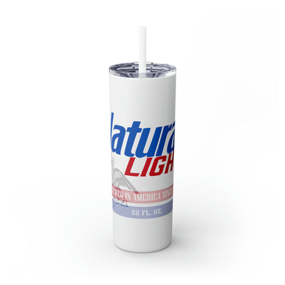 Natural Light Beer Skinny Tumbler with Straw, 20oz