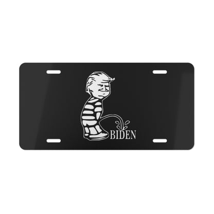 Trump P*** Biden Black Vanity Plate