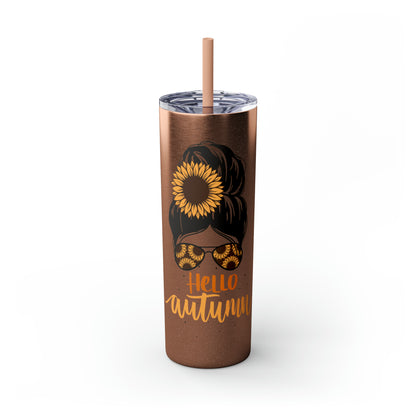 Hello Autumn Skinny Tumbler with Straw, 20oz