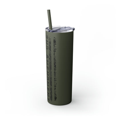 2A Flag Skinny Tumbler with Straw, 20oz