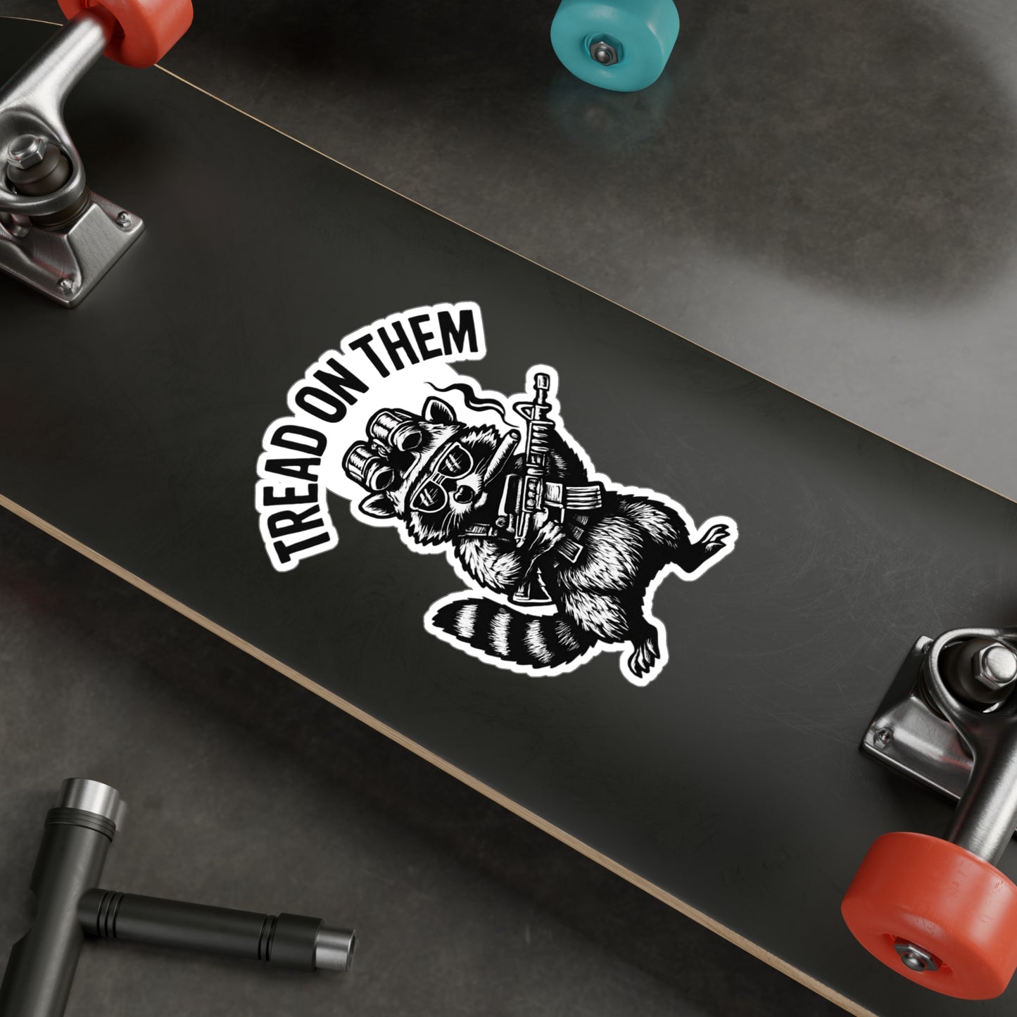 Tread On Them Raccoon Vinyl Decal