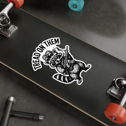 Tread On Them Raccoon Vinyl Decal