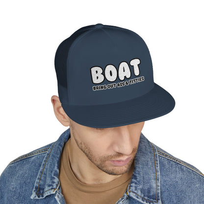 BOAT 5 Panel Trucker Cap (Embroidery)