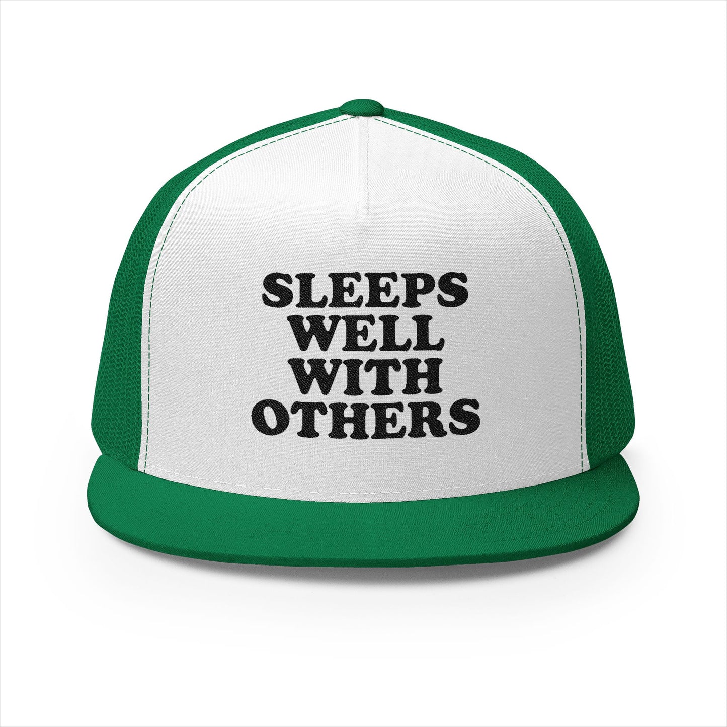 Sleeps Well With Others Panel Trucker Cap (Embroidery)