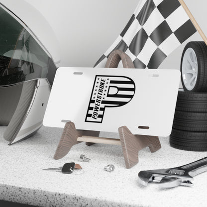 Pstroke White Vanity Plate