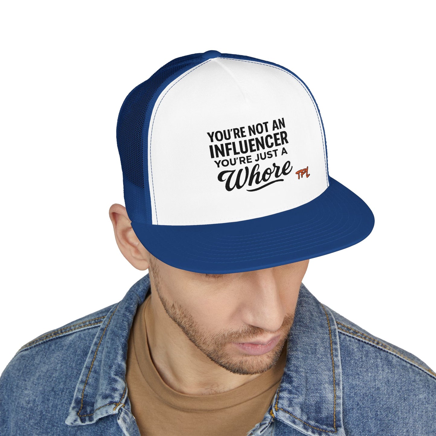 Not An Influencer 5 Panel Trucker Cap (Embroidery)