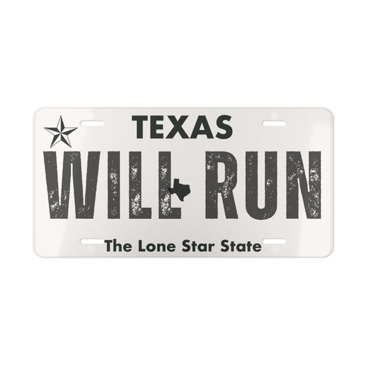 Will Run TX Vanity Plate