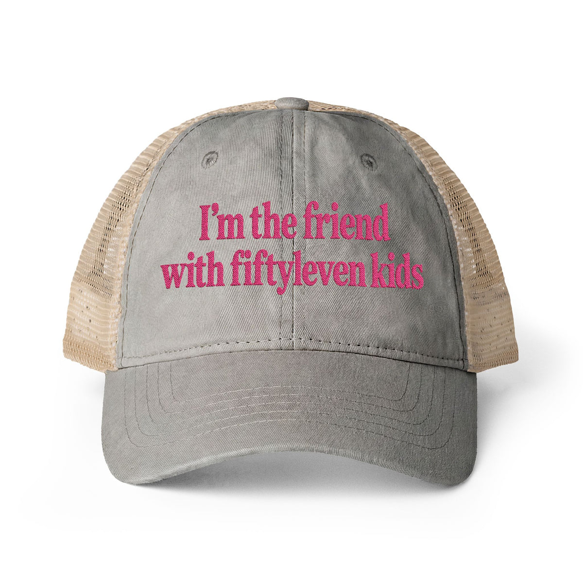 Fiftyleven Kids Women's Washed Mesh-Back Cap (Embroidery)