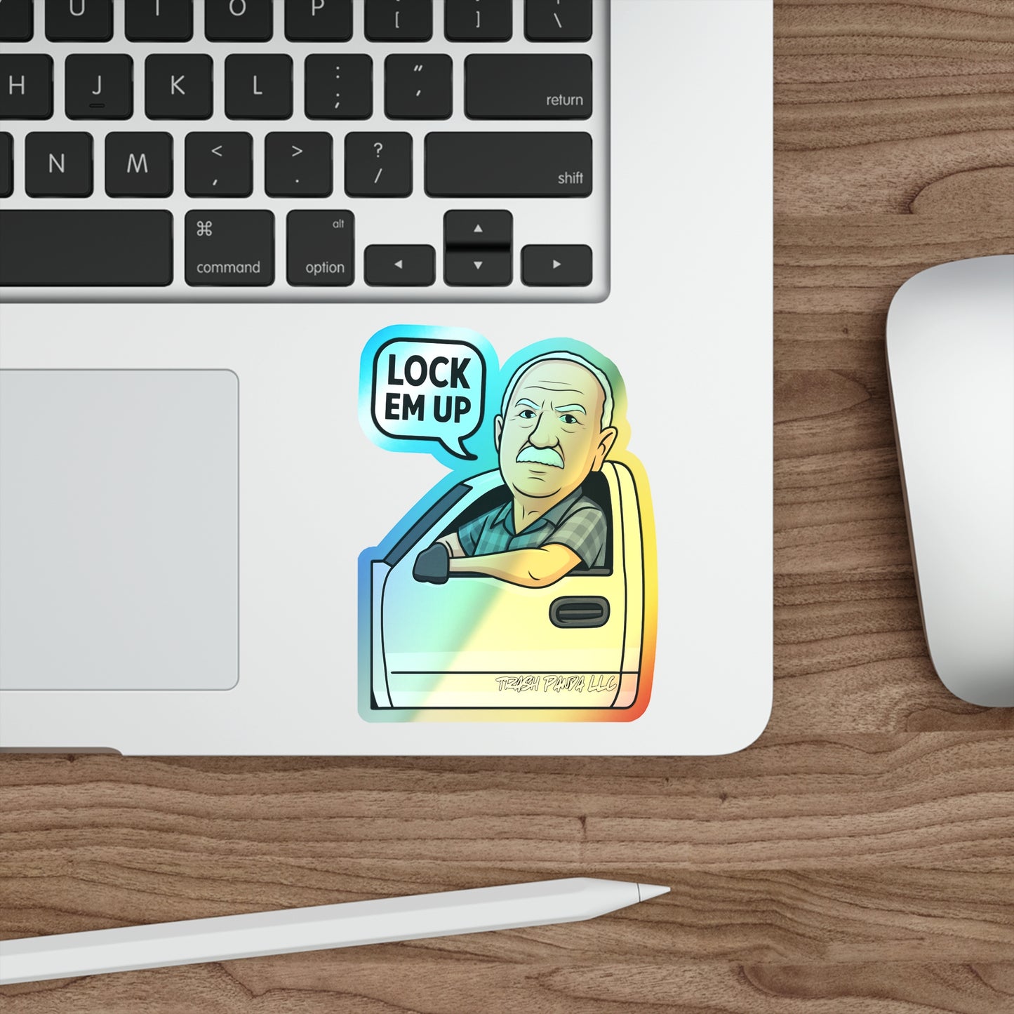 Lock Em Up Holographic Die-cut Stickers