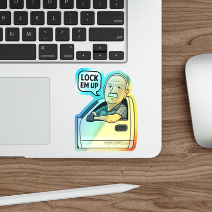 Lock Em Up Holographic Die-cut Stickers