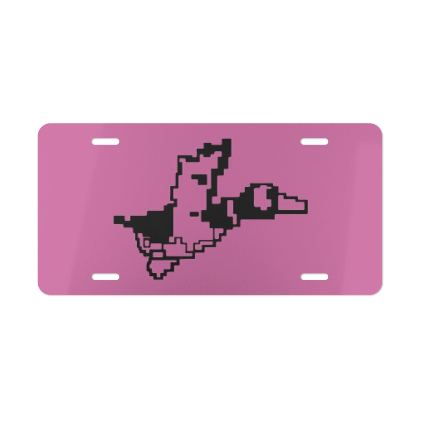 8-bit Duck Hunter Pink Vanity Plate