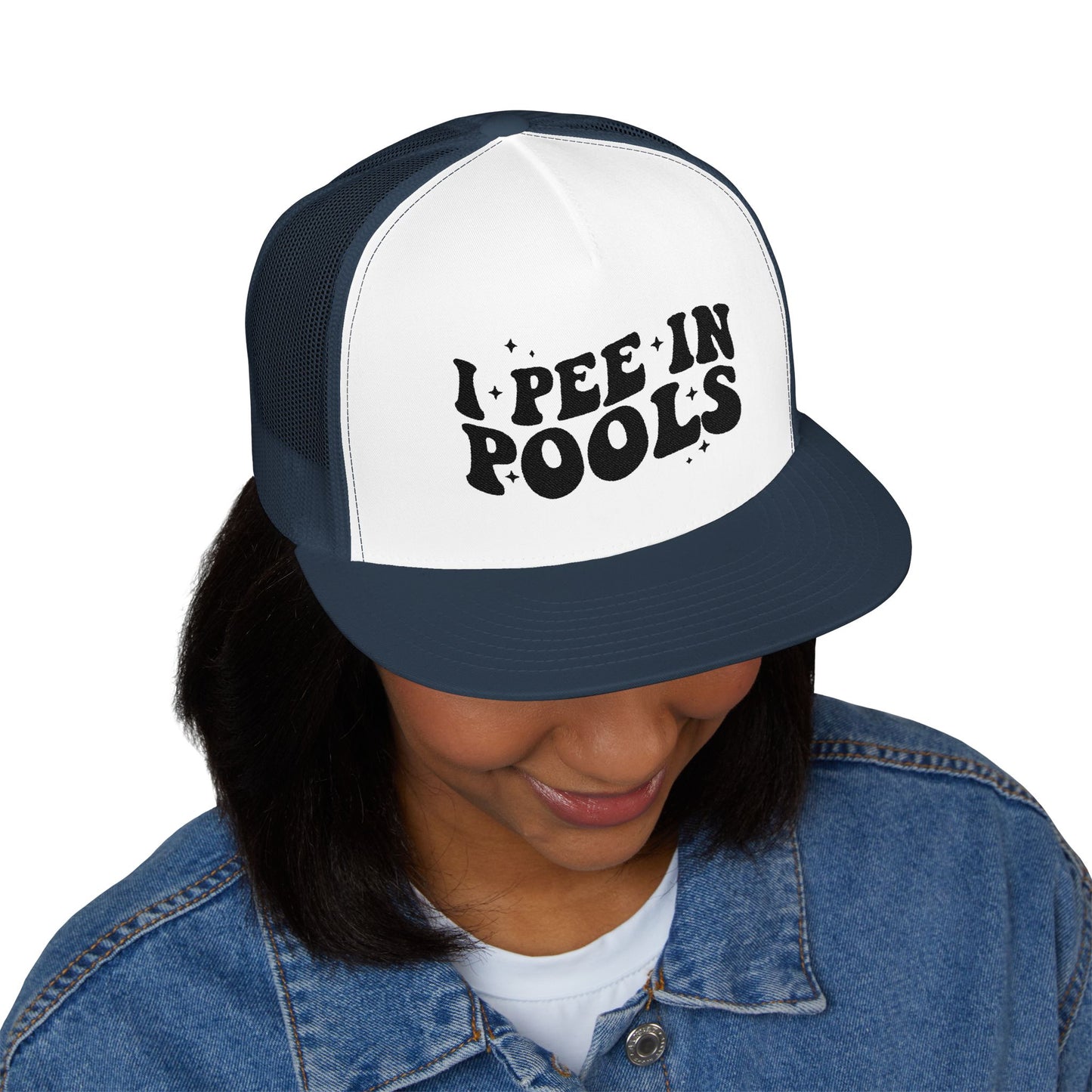 Pee In Pools 5 Panel Trucker Cap (Embroidery)