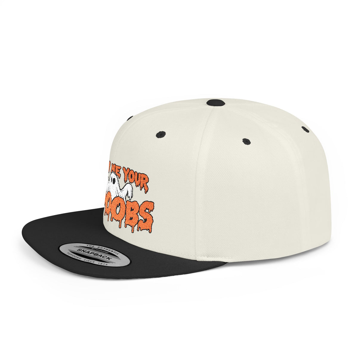 Show Me Your Booobs Flat Bill Snapback (Embroidery)