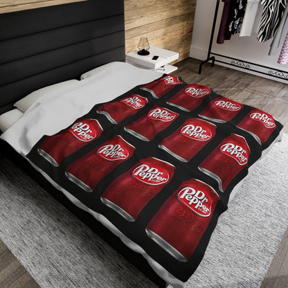 Dr Pepper Velveteen Plush Blanket