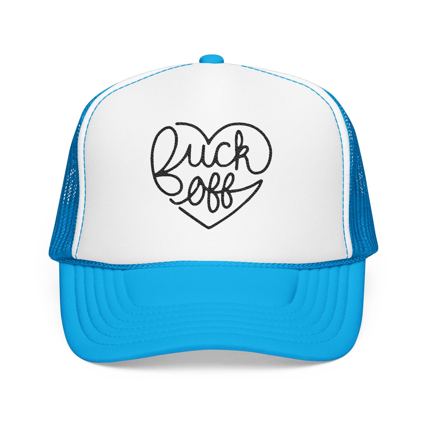 F*ck Off Heart Foam Trucker Hat (Embroidery)