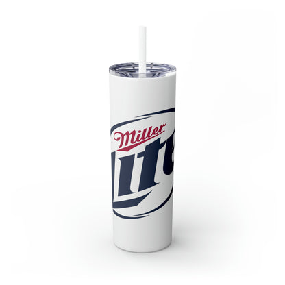 Miller Light Beer Skinny Tumbler with Straw, 20oz