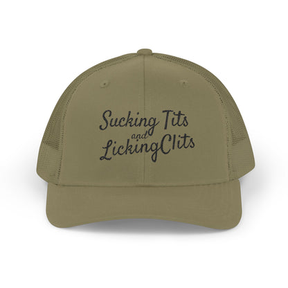Sucking Ts and Licking Cs (Black Thread) Richardson 112 Snapback Trucker Cap
