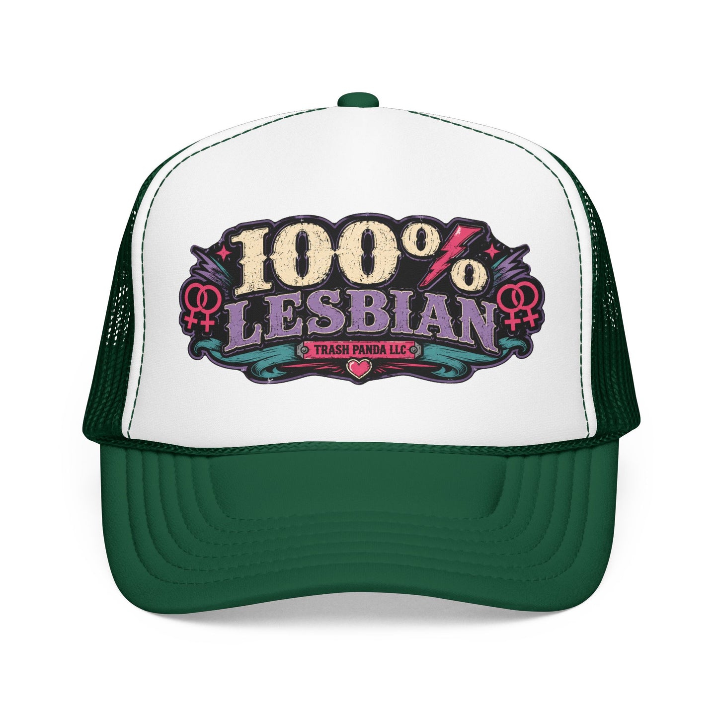 100% Lesbian Foam Trucker Hat (Printed)