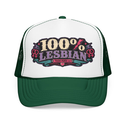 100% Lesbian Foam Trucker Hat (Printed)