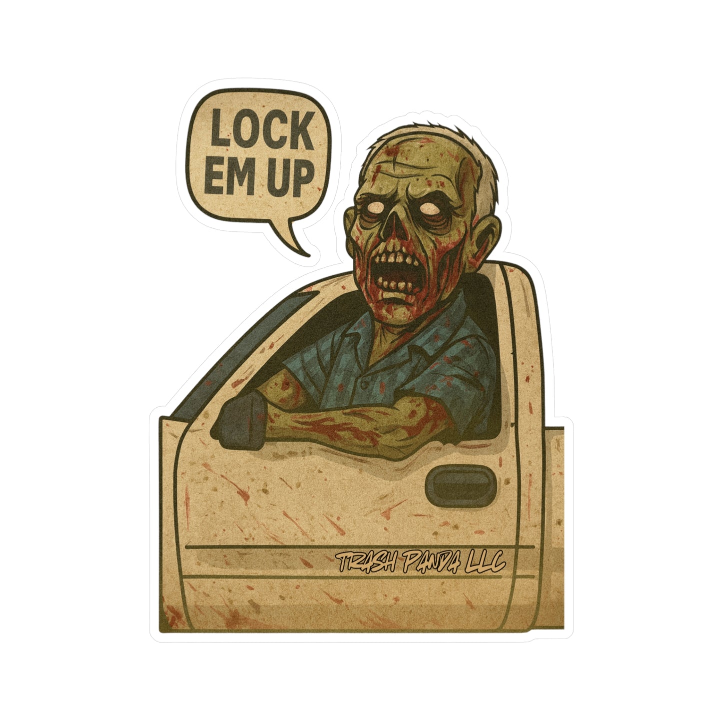 Lock Em Up Zombie Vinyl Decals