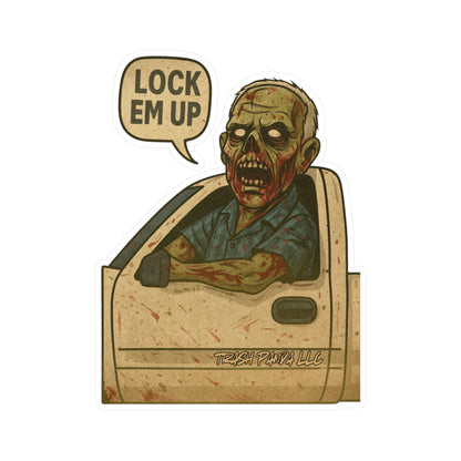 Lock Em Up Zombie Vinyl Decals