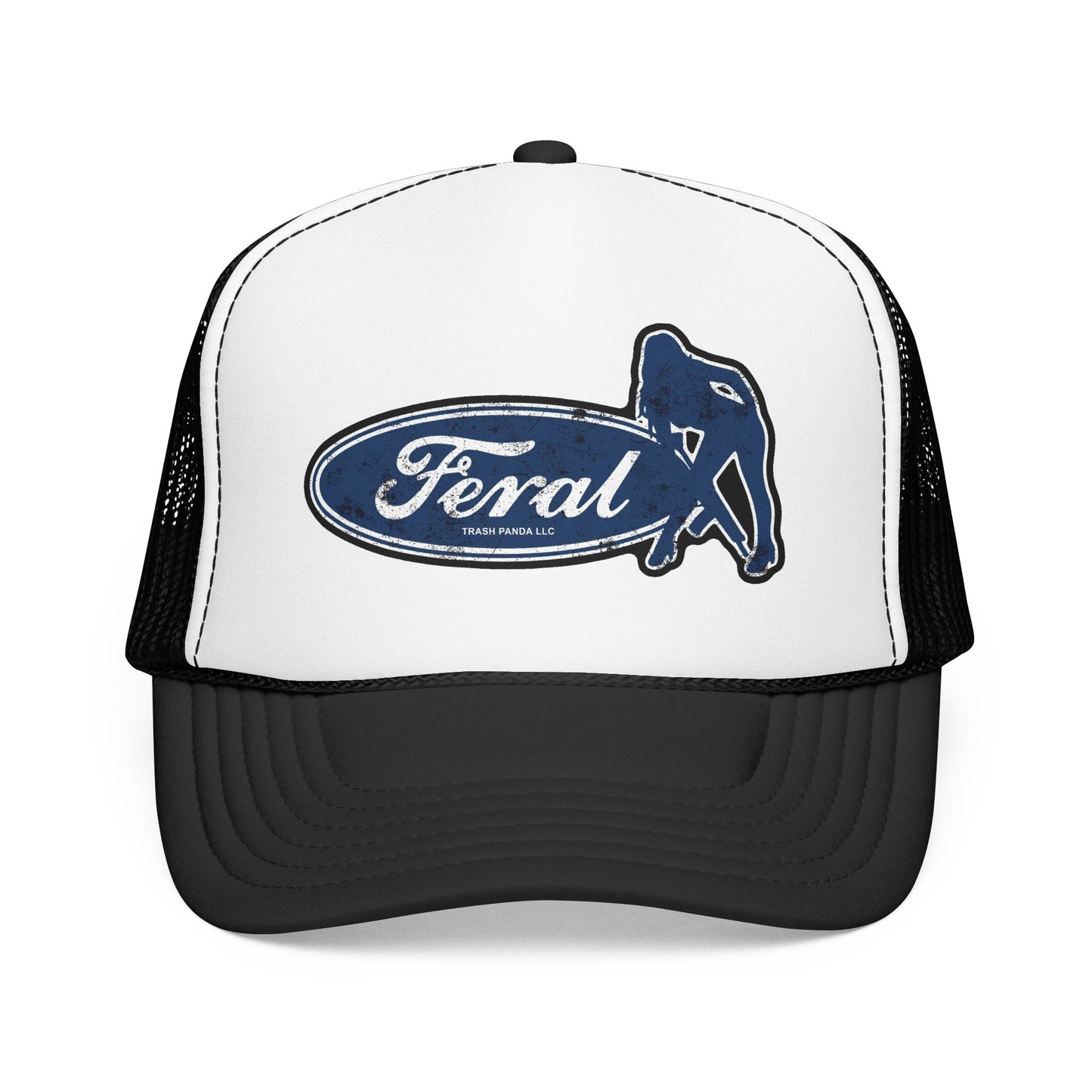 Feral Blue Oval Foam Trucker Hat (Printed)
