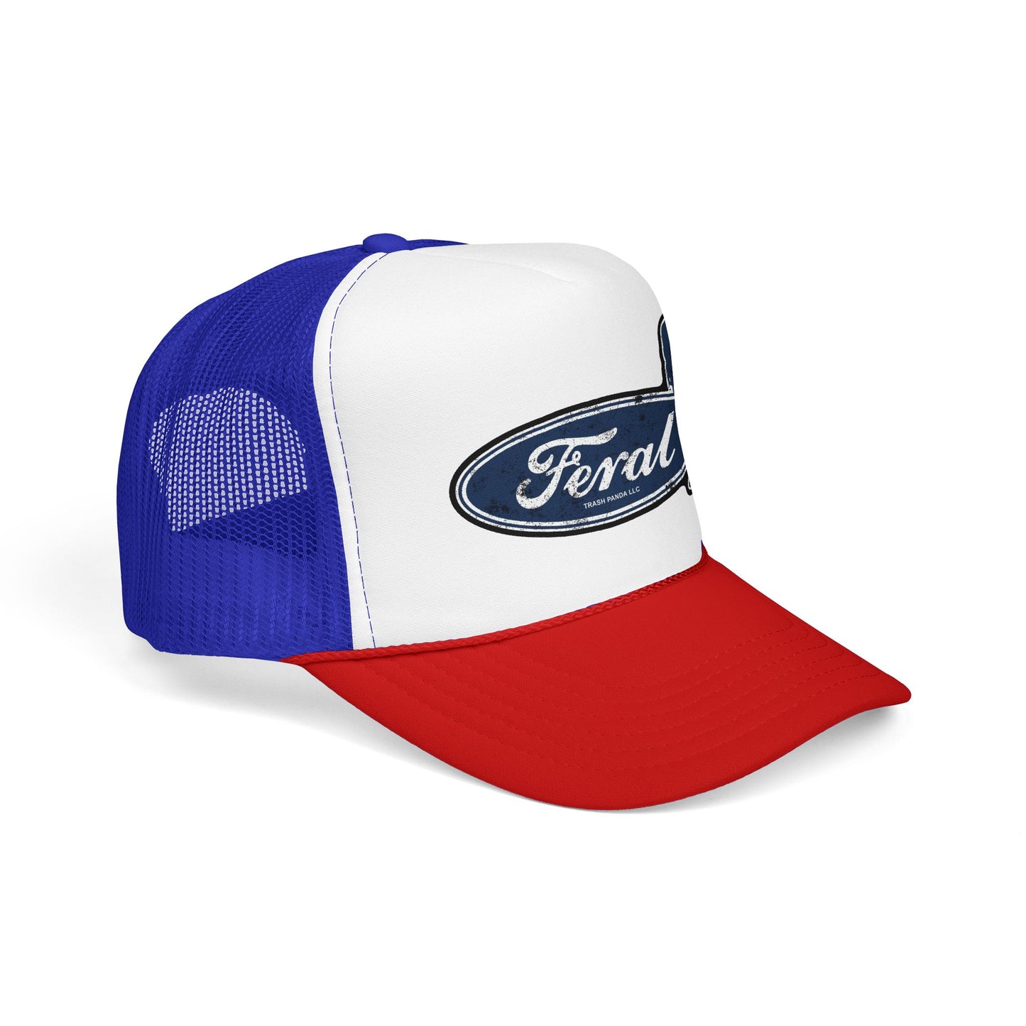 Feral Blue Oval Foam Trucker Hat (Printed)