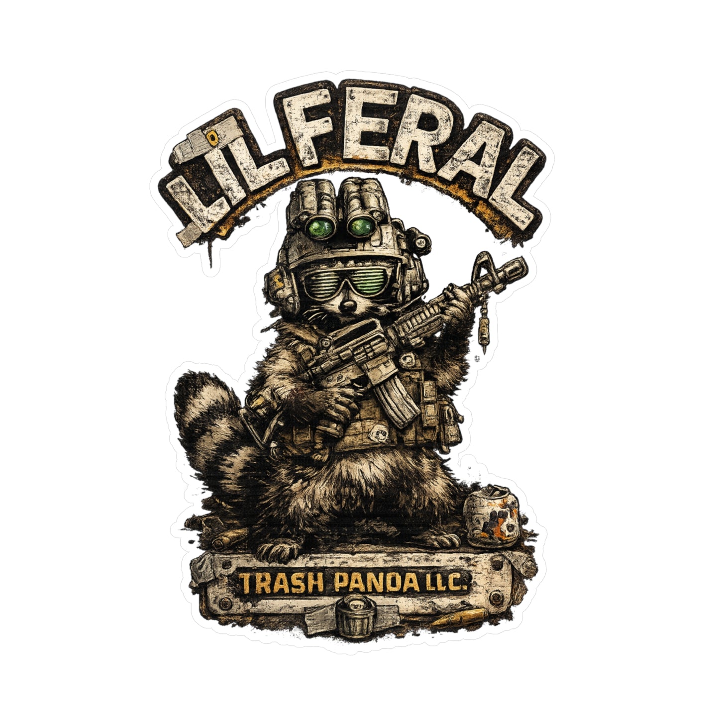 Lil Feral Raccoon Vinyl Decal