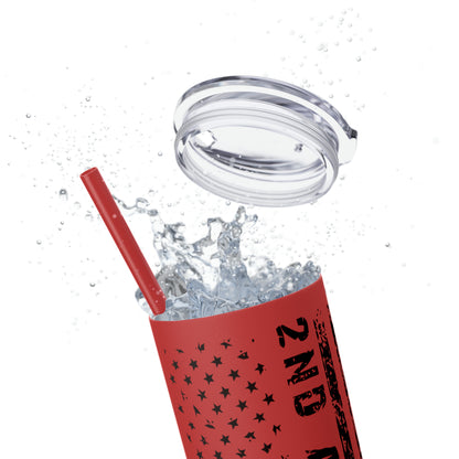 2A Flag Skinny Tumbler with Straw, 20oz