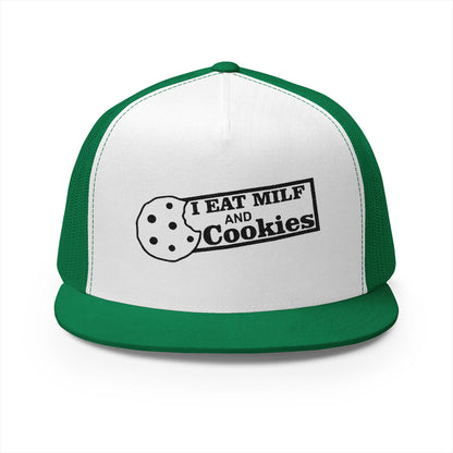 I Eat Milf & Cookies 5 Panel Trucker Cap (Embroidery)