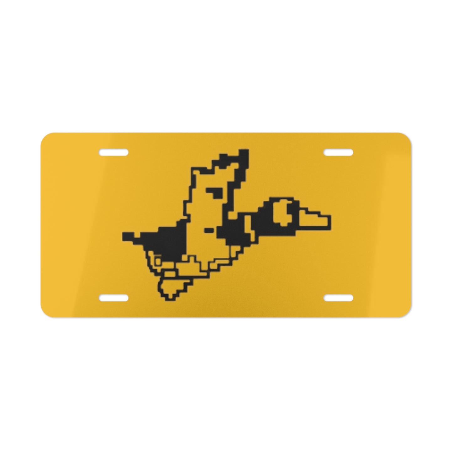 8-bit Duck Hunter Yellow Vanity Plate