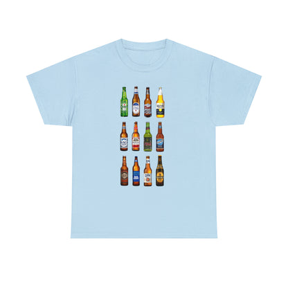 Beer Bottles Unisex Heavy Cotton Tee