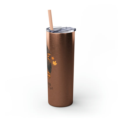 Autumn Mom Skinny Tumbler with Straw, 20oz