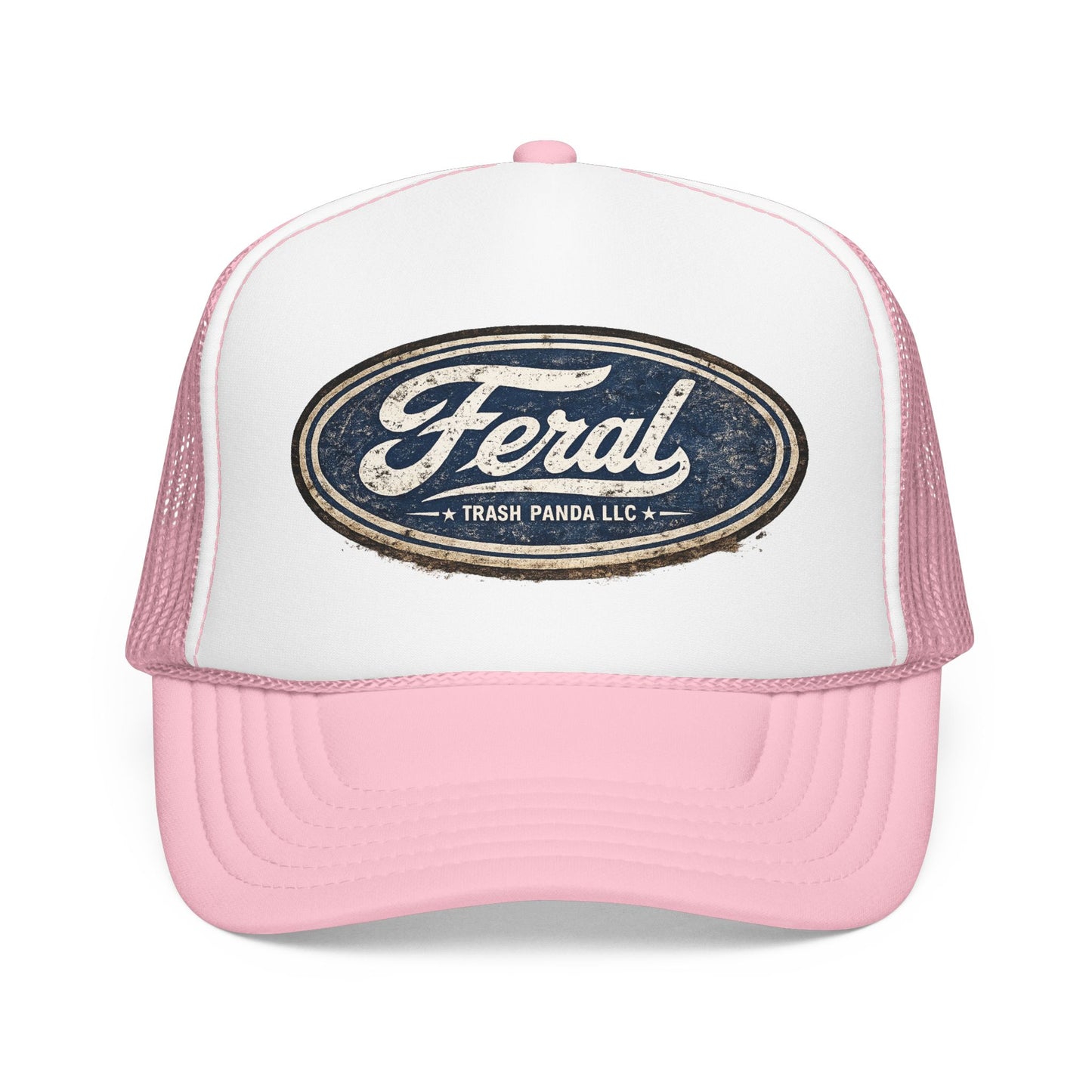 Feral Blue Oval Foam Trucker Hat (Printed)