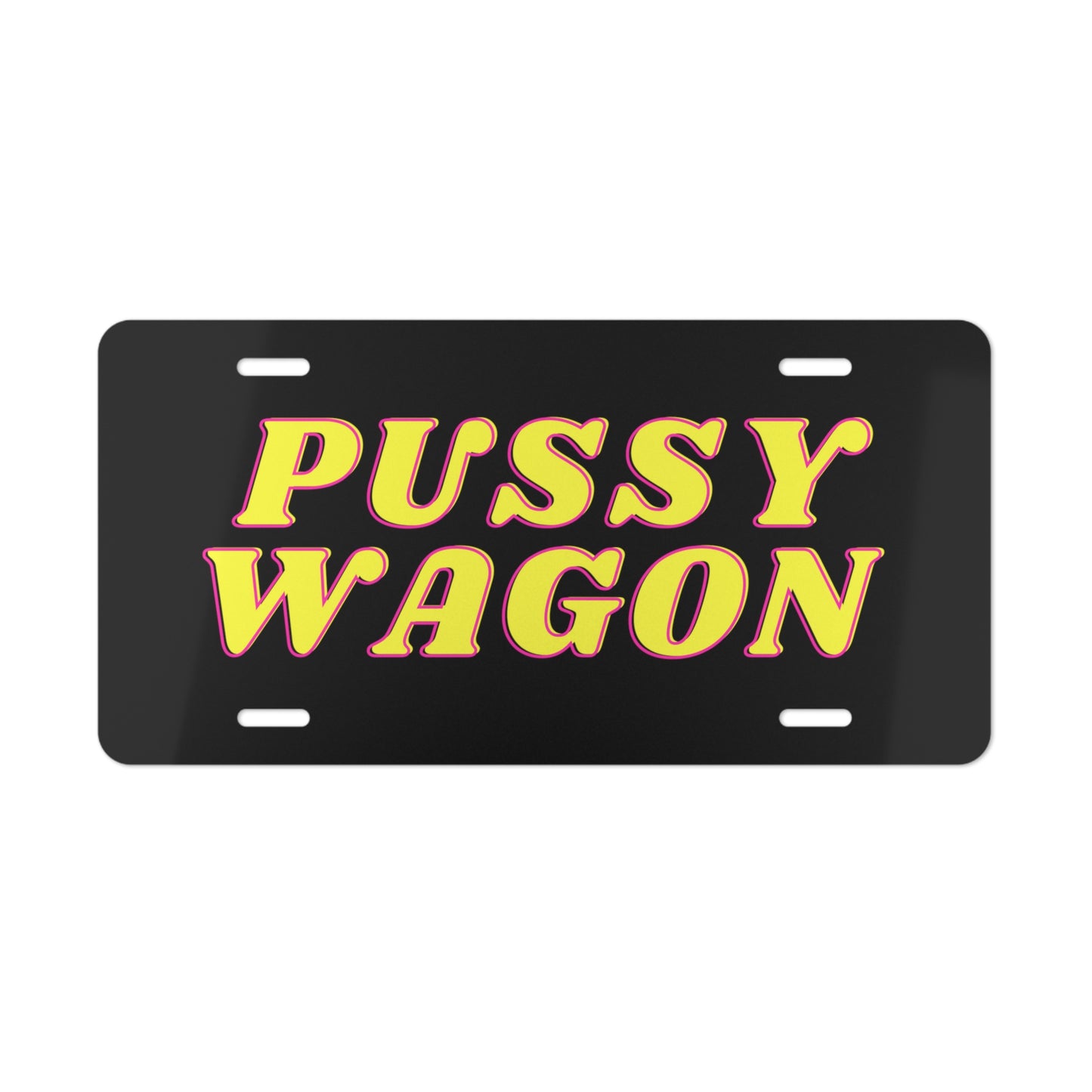 P*ssy Wagon Black Vanity Plate