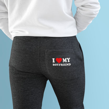 I Heart My Boyfriend Unisex Fleece Joggers