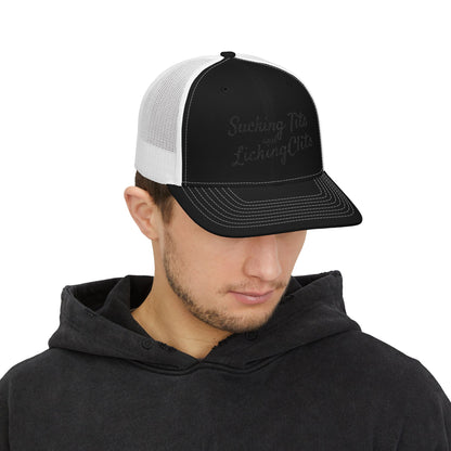 Sucking Ts and Licking Cs (Black Thread) Richardson 112 Snapback Trucker Cap