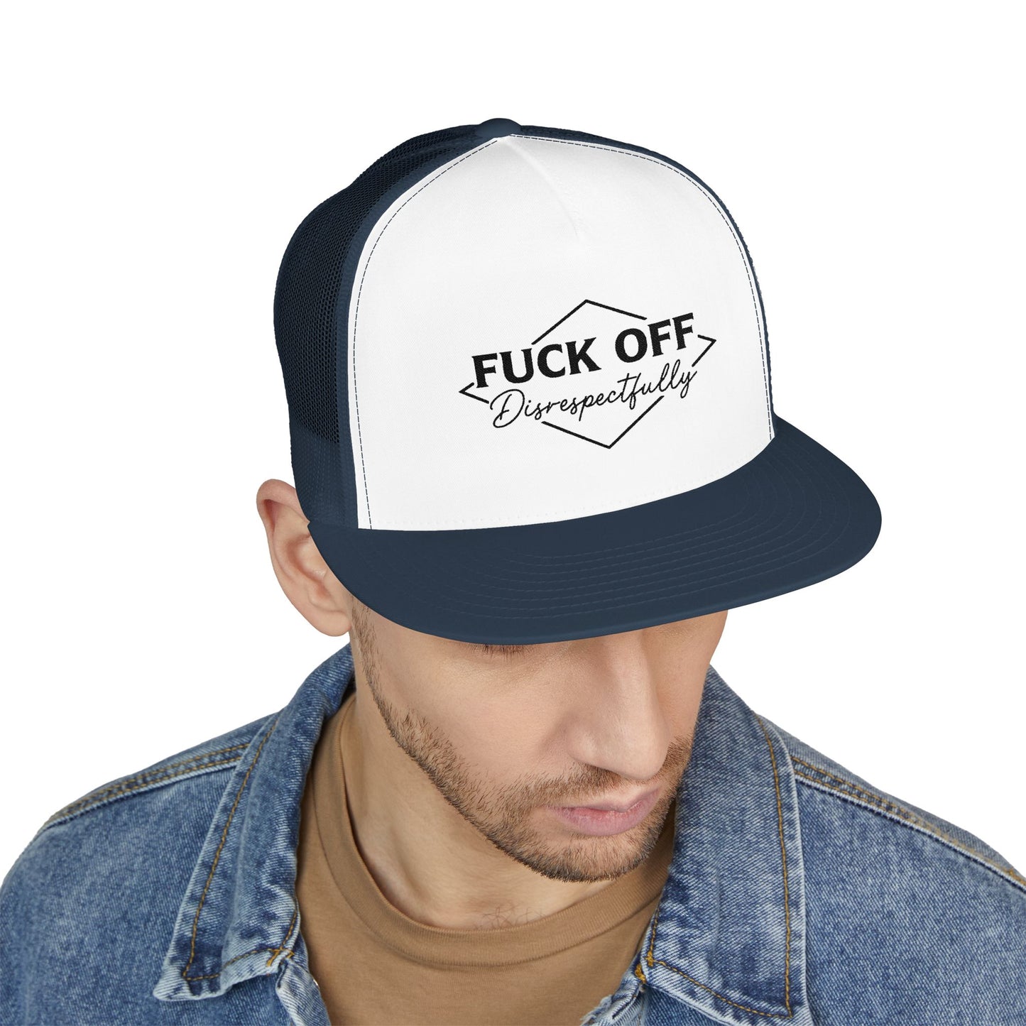 F*CK OFF 5 Panel Trucker Cap (Embroidery)