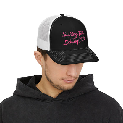 Sucking Ts and Licking Cs (Pink Thread) Richardson 112 Snapback Trucker Cap
